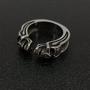 외골 해골 해골 실버 반지 반지 15호 스컬 할리