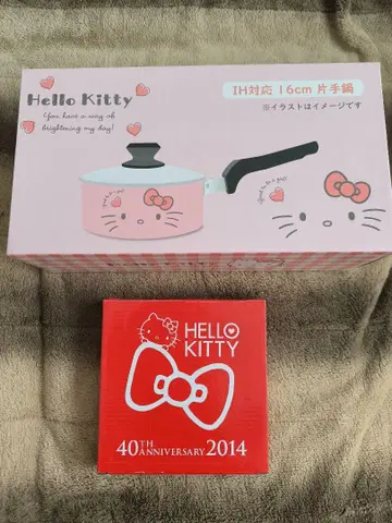 헬로키티 16cm 냄비와 헬로키티 플레이트