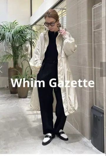 새상품 Whim Gazette (THE PAUSE) 개더 후디드 코트