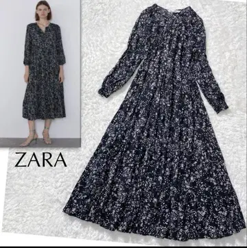 ZARA 자라 미니 꽃무늬 티어드 맥시 원피스 드레스 A라인