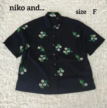 새상품급 niko and - 니코앤드 크로스 스티치 자수 셔츠