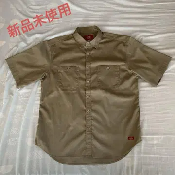 Dickies 베이지 반팔 워크 셔츠 XL, 미사용 새상품