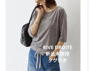 [ RIVE DROITE ] 시어 벨로아 5분 소매 Tee ( 그레이 )