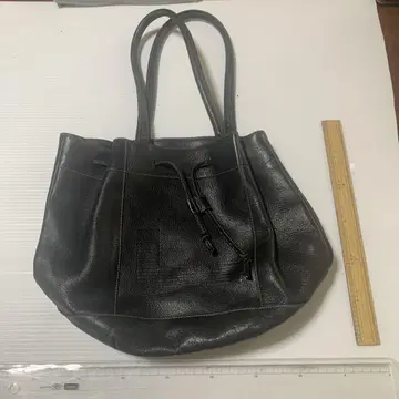 블랙 가죽 빅 토트백