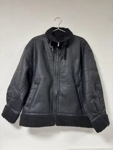 가죽 보아 자켓 블랙