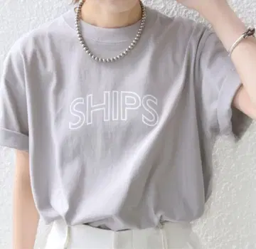 t셔츠 [ WEB 한정판 ] SHIPS 라운드 프린트 로고 TEE