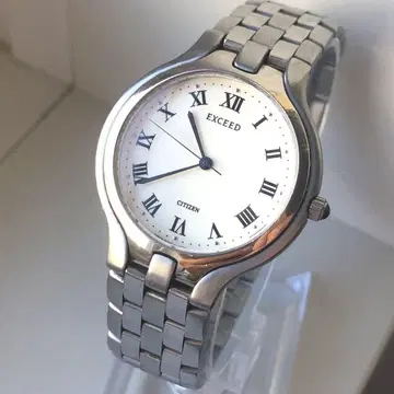 CITIZEN EXCEED 파랑색 바늘 로만 문자판 손목시계