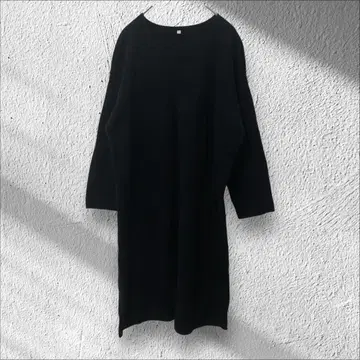 [무인양품] MUJI 니트 원피스 코튼 100% 심플 루즈핏 L