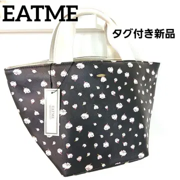 택 포함 새상품 이토미 EATME 꽃무늬 토트백 블랙