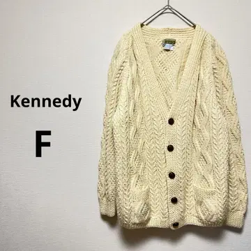 Kennedy 가디건 아이보리 케이블 짜임 F 겉옷 니트