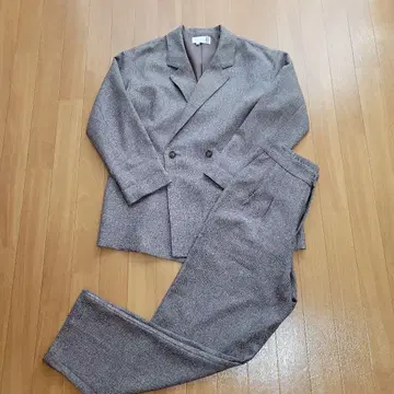 그레이 더블 브레스트 자켓 슬랙스 셋업