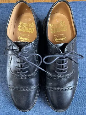 Church's Tweed 블랙 가죽 신발 25.5cm