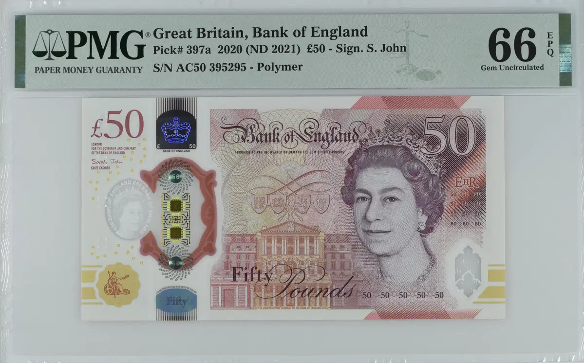 2020 UK 50 Pound Elizabeth II Polymer Uncirculated Banknote #영국50파운드 ,#폴리머지폐,#엘리자베스2세,#미사용지폐,#영국지폐 on Bunjang Global Site.