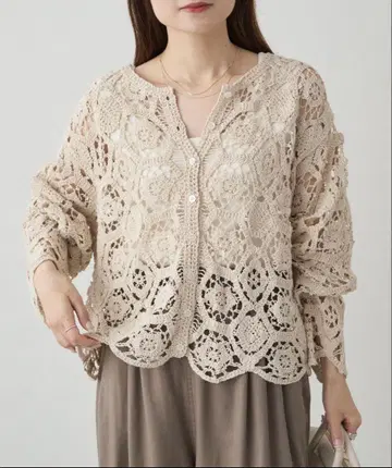 [ 25AW ] 크로셰 니트 가디건