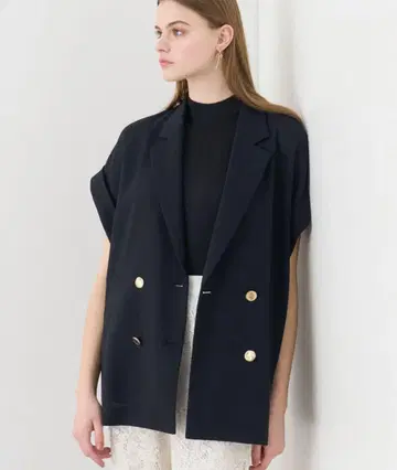 아나이 카라미 린넨 라이크 프렌치 슬리브 자켓