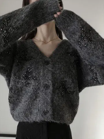 amel butterfly bijou cardigan / grey