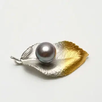 담수 진주 펄 브로치 14mm 퍼플 컬러