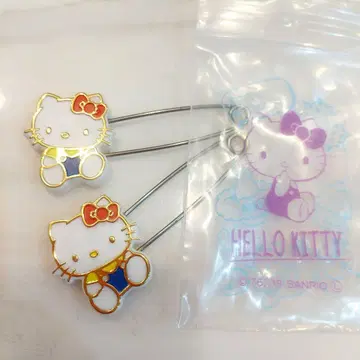 Sanrio 산리오 키티 안전핀 2개 세트 & 미니 지퍼 키티 익명 배송