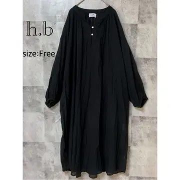 [ h.b ] 롱 원피스 긴팔 블랙