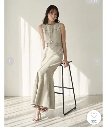 스나이델 데님 머메이드 원피스