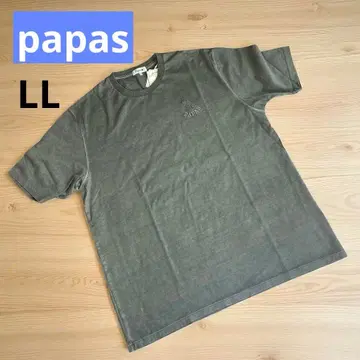 택 포함 미사용 파파스 papas 면100 T셔츠 LL XL 시멘트색