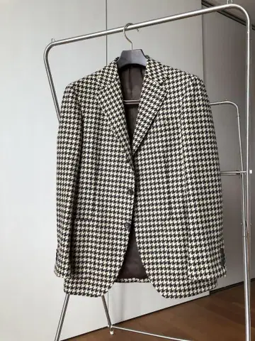 BEAMS F 하운드 투스 테일러드 자켓 48