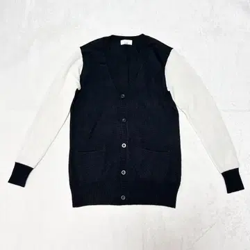Lui's 루이스 바이컬러 울 혼방 가디건 L