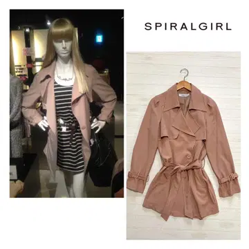 주말 한정 판매 SPIRAL GIRL 핑크 트렌치코트