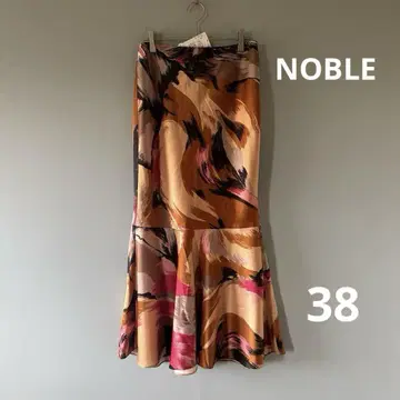 NOBLE 노블 아트 프린트 새틴 머메이드 스커트 M