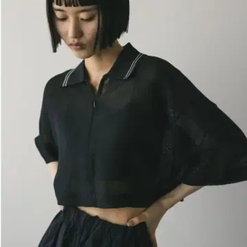 STYLEMIXER 라인 컬러 메쉬 탑