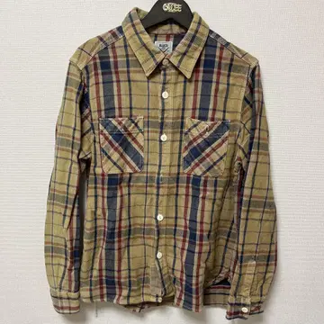 BLUCO 체크 무늬 긴팔 플란넬 셔츠 M 사이즈