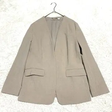 25년 모델 지유 워셔블 노카라 자켓 베이지 2XL