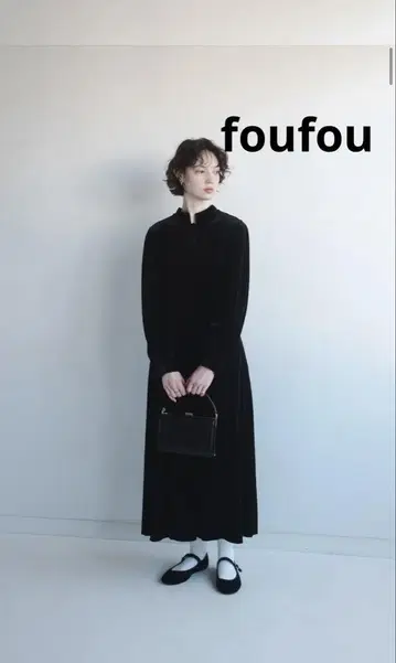 foufou 벨로아 프론트 버튼 드레스 #57 M