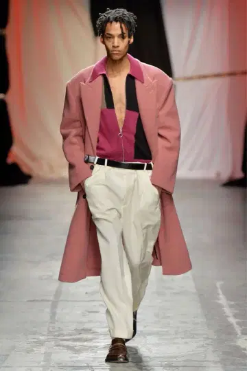 -MAGLIANO- 오버 사이즈 보아 체스터 코트 더스티 핑크 컬러