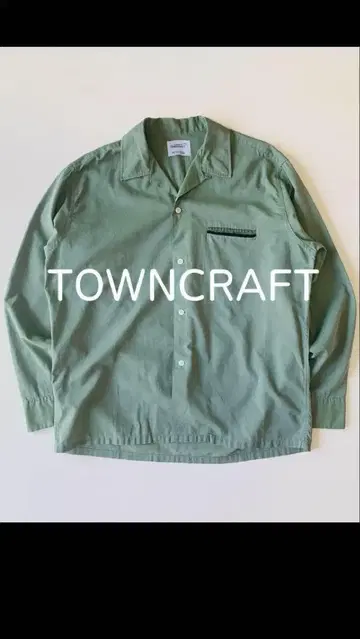 TOWNCRAFT 60s 오픈 카라 셔츠 L 그린