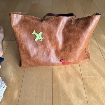 앙리 퀴르 브라운 토트백 비행기와 개 자수