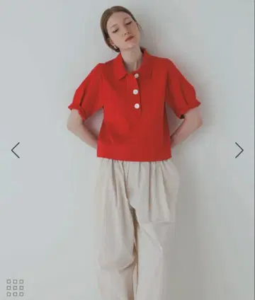 Adam et Rope 레드 코쿤 슬리브 피케 셔츠
