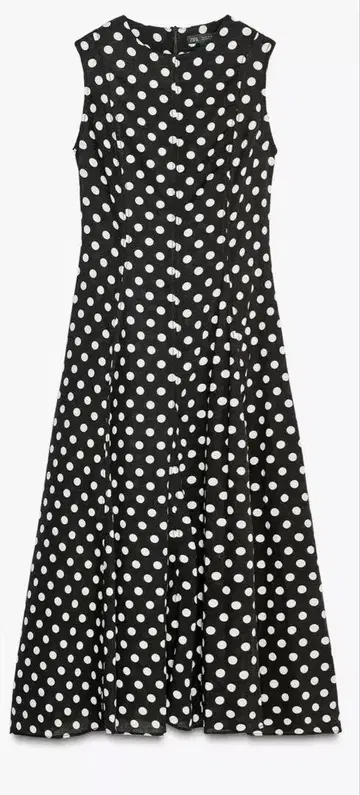 ZARA ZW COLLECTION 도트 무늬 미디 원피스 S