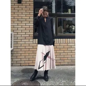 Ameri VINTAGE MOTTY 원피스 긴팔 롱 시어 S
