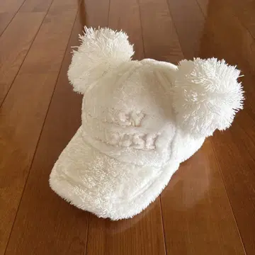 새상품급 미키 귀달린 복슬복슬 캡 화이트