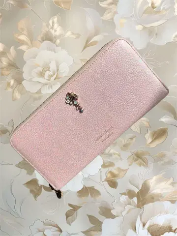 사만다 타바사 핑크 가죽 장지갑 키 모티브 장식