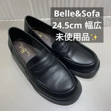 미사용 폭넓은 Belle&Sofa 로퍼 A6407-W 블랙 24.5
