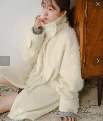 Kastane 샤기 코트 아이보리