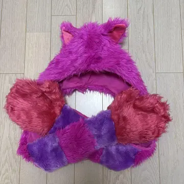 [ 새상품급 ] 디즈니 리조트 한정판 팬캡 체셔 고양이 머플러 모자