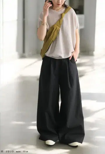안티카 블랙 와이드 팬츠