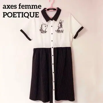 axes femme 애니멀 자수 반팔 원피스 M 사이즈