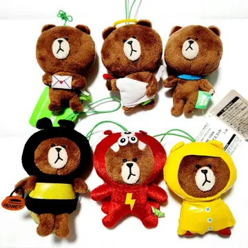 브라운 LINE FRIENDS 마스코트 봉제 인형 묶음 판매 6개