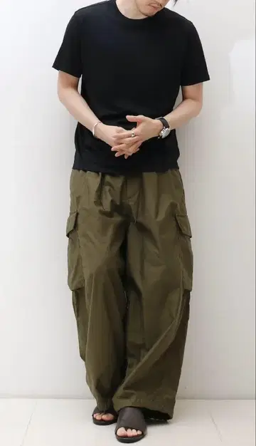 MB 와이드 카고 팬츠 카키 S 사이즈