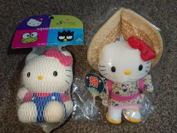 새상품 당시물 키티 KITTY 미니 봉제 인형 & 스퀴즈 지역 한정