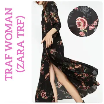 TRAF WOMAN [ ZARA TRF ] 꽃무늬 셔츠 롱 원피스